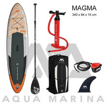 Новинка 2021, надувная доска для серфинга, доска для серфинга AQUA MARINA MAGMA, управление педалью, сумка для серфинга, поводок, весло, лодка, плот, Каноэ 2024 - купить недорого