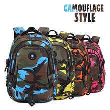 Camuflagem à prova dwaterproof água náilon sacos de escola para meninas meninos ortopédicos crianças mochila crianças saco grau 1 - 6 mochila escolar 2024 - compre barato