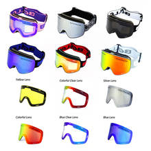 Óculos de esqui, óculos de proteção dupla camada uv400 anti-neblina, máscara de esqui, neve, homens, mulheres, snowboard 2024 - compre barato