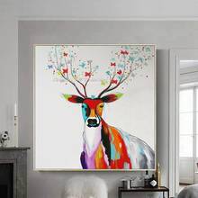 Arthyx Modern Abstract Pop Art Hand Painted Deer Animal Oil Painting On Canvas Wall Picture For Living Room Home Decoration Gift 2024 - buy cheap