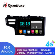 Kit multimídia para carro honda fit lhd 10.0 2014, tela de 9 polegadas, android 2017 ram, 4 gb rom, 64 gb, dvd, navegação gps, rádio, reprodutor de multimídia, unidade principal estéreo 2024 - compre barato