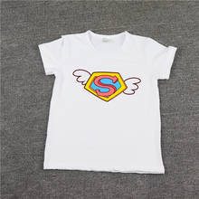 Camiseta estampa de coroa do super-herói, camiseta para crianças de manga curta para o verão, roupas para meninos e meninas, camiseta infantil 2 a 9 anos 2024 - compre barato
