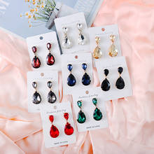 JURAN 2019 New Arrival water drop statement crystal Earrings for women simple stud earring vintage jewelry accessories 2024 - buy cheap