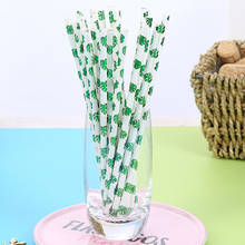 25pcs Tropical Leaves Pattern Drinking Straws Summer Party Disposable Tableware Birthday Wedding Decoration Fiesta Supplies 2024 - buy cheap