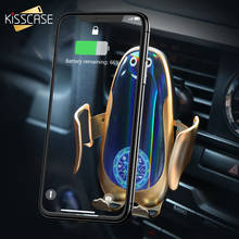 Kisscase Car Qi Wireless Charger For iPhone induction usb mount Automatic Clamping Fast Wirless Charging For iphone 11 Samsung 2024 - buy cheap