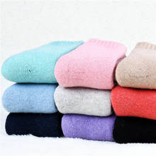 3 pairs 2020 winter new Thick rabbit wool socks women's winter tube terry socks solid color ladies super thick warm snow socks 2024 - buy cheap