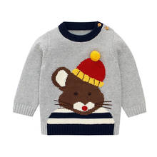 Осенне-зимний пуловер с рисунком для маленьких мальчиков; Вязаные свитера; Костюм для малышей; Свитера для маленьких мальчиков и девочек; Вязаные топы 2024 - купить недорого
