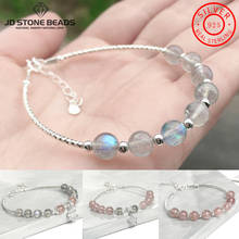 Silver 925 Jewelry Strawberry Quartz Bracelet Moonstone Sterling Silver Bracelet For Handmade mothers day gift Fashion Jewelry 2024 - buy cheap
