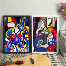 Picasso mulher abstrata impressão em tela pintura da arte poster parede fotos para sala de estar decoração do quarto casa decorativo sem moldura 2024 - compre barato