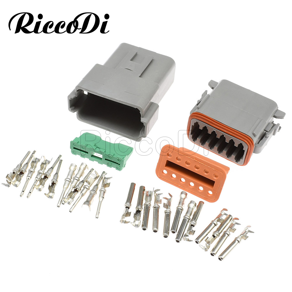 5set 12Pins Waterproof Electrical Wire Connector plug 22-16AWG DT06-12S DT04-12P
