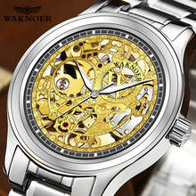 Montre homme waknoer relógio mecânico de luxo homem metal aço à prova dwaterproof água relógio de pulso automático design negócios masculino relógio 2024 - compre barato