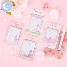 Yuegangxia memo pad pegajoso rosado feminino sakura memória japonesa papelaria auto-adesivo 30 peças pepalaria material escolar de escritório 2024 - compre barato