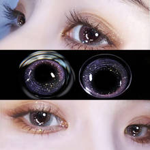 Контактные линзы для глаз на год, 1 пара, линзы для коррекции миопии, мягкие контакты для глаз с цветом градусов, синие фиолетовые косметичес... 2024 - купить недорого