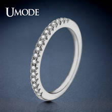 Женское кольцо с кубическим цирконием UMODE, обручальное кольцо с покрытием из розового золота и серебра, вечность помолвка, UR0458 2024 - купить недорого