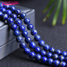 High Quality Natural Lapis Lazuli Stone Smooth Round Shape Loose Spacer Beads 4/6/8/10/12mm DIY Jewelry Accessories 38cm sk90 2024 - buy cheap