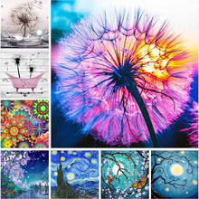 5d pintura diamante paisagem dandelion diamante incrustado diy círculo completo diamante bordado ponto cruz casa decoração presente 2024 - compre barato