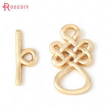 (F544)4 Sets O:22mm,T:18mm Brass 24K Champagne Gold Color Chinese Knot Bracelet O Toggle Clasps Jewelry Findings Accessories 2024 - buy cheap