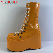 12.5cm muffin wedge with thick sole, stage performance style, easy sexy custom boots, fashion shopping ankle boots 2024 - buy cheap