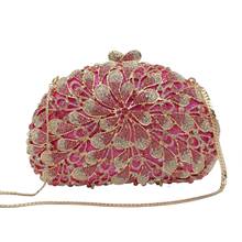 XIYUAN Newest Luxury leaf Crystal Evening Bag female Wedding Party Prom Clutch Purse Handbag Chain Shoulder Bag handbags wallet 2024 - buy cheap