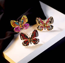 Colorful Rhinestone Butterfly Brooches for Women Fashion Insect Beautiful Brooch Pin Scarves Buckle Good Gift New 2024 - buy cheap