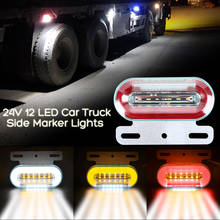 Luces LED laterales de coche, lámpara indicadora de señal, luz trasera de advertencia, 3 modos, para remolque, 24V, 12 LED, 1 unidad 2024 - compra barato