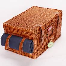 Cesta de pícnic personalizada de alta gama con tapa, caja de cubiertos para Picnic, suministros al aire libre, cesta de almacenamiento para acampada, 599 2024 - compra barato