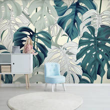Papel tapiz 3D grande personalizado, mural de estilo europeo pintado a mano, plantas tropicales, Fondo de pared, decoración de pared, pintura 2024 - compra barato
