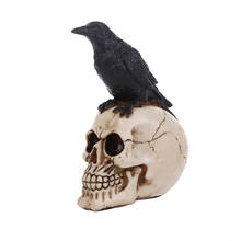 HeyMamba-cráneo de resina, estatua de águila, esculturas, cabeza de esqueleto, estatuilla de Halloween, accesorios de decoración del hogar, estatuas 2024 - compra barato