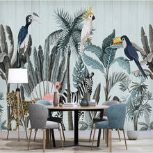 Wallpaper mural custom nordic flamingo tropical plant background wallpaper mural 2024 - buy cheap