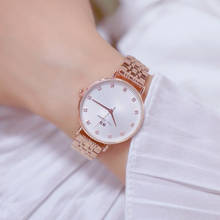 Relógio feminino fino ouro rosa, relógio de pulso feminino 2024 - compre barato