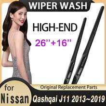 Limpador de para-brisa dianteiro, acessório automotivo para nissan qashqai j11 2013 2014 2015 2016 2017 2018 2019 2024 - compre barato