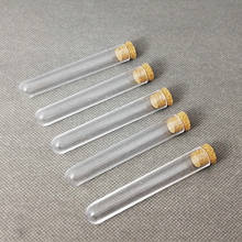 100pcs 12x75mm Lab Transparent Plastic Round Bottom Test Tubes With Corks ,Party Candy Bottle Wedding Gift Vial Bath salt vials 2024 - buy cheap