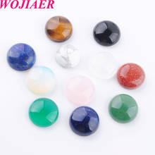 WOJIAER Natural Gem Stones Round Cabochon CAB No Drill Hole 14x5mm Jewelry Making 50PCS PBU815 2024 - buy cheap