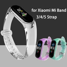 Correa de silicona para Xiaomi Mi Band 5/4/3, repuesto de pulsera de TPU suave, transparente, colorida, brillante 2024 - compra barato
