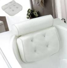 Transpirable 3D de malla de cojín de baño Spa con tazas de la succión de cuello y espalda apoyo Spa almohada casa bañera caliente accesorios de baño 2024 - compra barato
