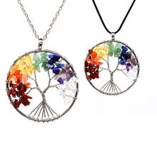 7 Chakra Quartz Natural Stone Tree of Life pendulum Pendant Necklace for Women  Healing Crystal Necklaces Pendants Reiki Jewelry 2024 - buy cheap