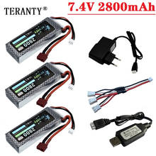 Atualizado 2s 7.4 v 2800mah wltoys 144001 bateria lipo carro para wltoys 1/14 144001 rc carro barco lipo bateria com carregador usb 2024 - compre barato