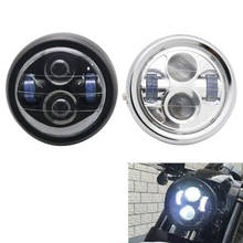 Retro 6.5 LED Motorcycle Headlight Headlamp Bracket Angel Ring Hi&Lo Beam Bulb for motorcycles  Sportster Cafe Racer Bobber 2024 - buy cheap