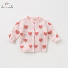 DBZ11886 dave bella autumn infant baby girls fashion love cardigan kids toddler coat children cute knitted sweater 2024 - buy cheap