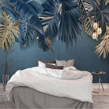 Mural personalizado De cualquier tamaño, De plantas tropicales 3D Papel tapiz, hoja fresca para Sala De estar, TV, sofá, dormitorio, Fondo De pared, Sala De estar 2024 - compra barato