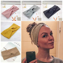 SHUANGR Women Headband Cross Top Knot Elastic Hair Bands Soft Solid Girls Hairband Hair Accessories Twisted Knotted Headwrap 2024 - buy cheap