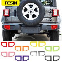 TESIN ABS Автомобильный задний бампер, противотуманные фары, декоративные наклейки для Jeep Wrangler JL 2018 2019 2020, автомобильные внешние аксессуары 2024 - купить недорого