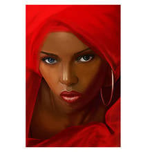 African Women Red Scarf Abstract on Canvas Posters and Prints Art Wall Pictures For Living Room Cuadros 2024 - buy cheap