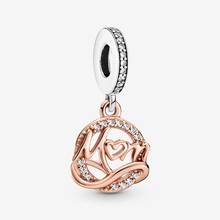 925 sterling silver woman fashion jewelry pendant rose gold MOM charm fit Pandora bracelet & necklace accessories bead making 2024 - buy cheap