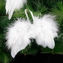 10 Uds plumas de ala de Ángel árbol de Navidad fiesta en casa adornos colgantes de decoración boda Prop 2024 - compra barato
