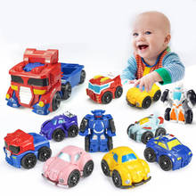 Mini coche Robot de transformación para niños, figuras de plástico de deformación, modelo de coche Robot, juguete de deformación 2024 - compra barato