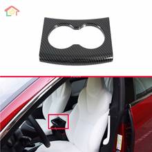 For Tesla Model S 2019 2020 Car Accessories Carbon Fiber Style Front Center Console Cup Drink Holder Cover Trim Bezel 2024 - buy cheap