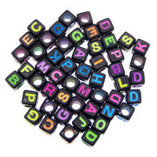Julie Wang 200pcs 6mm Acrylic Black Cube Letters Beads Random Mixed Alphabet Spacer Bead Bracelet Jewelry Making Accessory 2024 - buy cheap