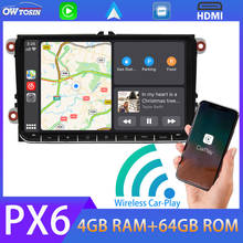Android 9,0 PX6 4G + 64G автомобильное радио GPS для Volkswagen VW Golf Passat B6 B7 Passat CC Polo Scirocco Magotan Sharan Touran Tiguan T5 2024 - купить недорого