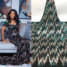 Tela de encaje de terciopelo para vestidos, tejido de tul francés nigeriano con lentejuelas de alta calidad, M3551 2024 - compra barato